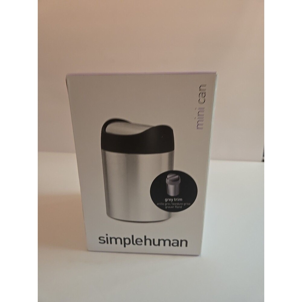 Simplehuman 1.5 Liter / 0.4 Gallon Mini Countertop Trash Can, Brushed Stainless